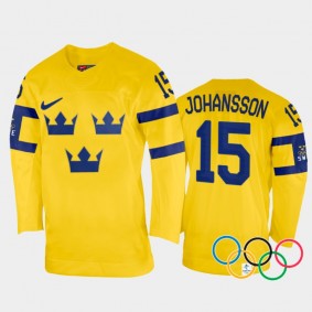 Lisa Johansson Sweden Women's Hockey Yellow Home Jersey 2022 Winter Olympics