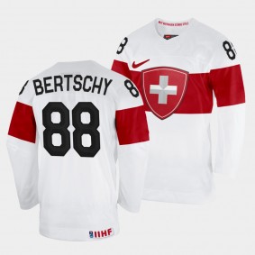 Christoph Bertschy 2022 IIHF World Championship Switzerland Hockey #88 White Jersey Home