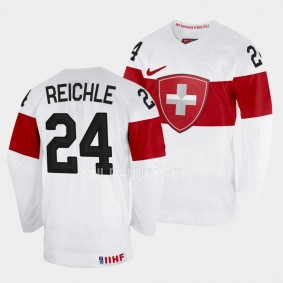 Liekit Reichle 2023 IIHF World Junior Championship Switzerland #24 White Jersey Men