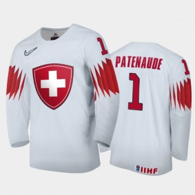 Men Switzerland 2021 IIHF World Junior Championship Noah Patenaude #1 Home White Jersey