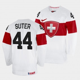 Pius Suter 2022 IIHF World Championship Switzerland Hockey #44 White Jersey Home