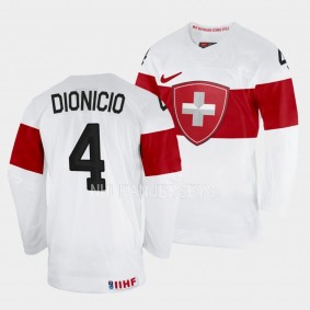 Rodwin Dionicio 2023 IIHF World Junior Championship Switzerland #4 White Jersey Men