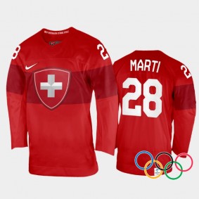 Alina Marti Switzerland Women's Hockey Red Home Jersey 2022 Winter Olympics