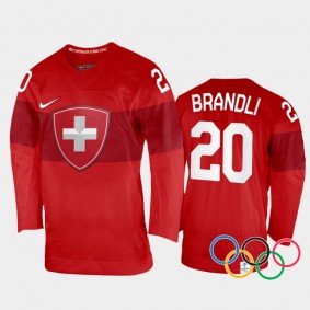 Andrea Brandli Switzerland Women's Hockey Red Home Jersey 2022 Winter Olympics