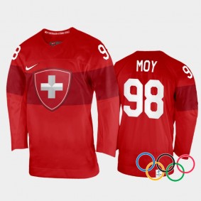 Keely Moy Switzerland Women's Hockey Red Home Jersey 2022 Winter Olympics