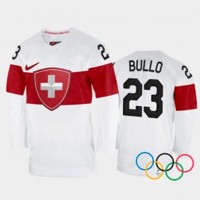 Switzerland Women's Hockey Nicole Bullo 2022 Winter Olympics White #23 Jersey Away