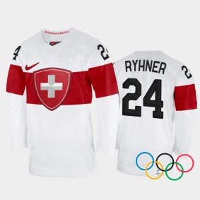 Switzerland Women's Hockey Noemi Ryhner 2022 Winter Olympics White #24 Jersey Away