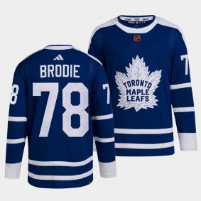 Reverse Retro 2.0 Toronto Maple Leafs T.J. Brodie #78 Blue Authentic Primegreen Jersey 2022