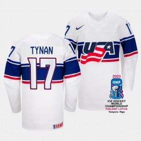 USA 2023 IIHF World Championship T.J. Tynan #17 White Jersey Home
