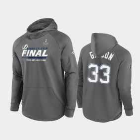 Tampa Bay Lightning Christopher Gibson #33 Authentic Pro Locker Room Gray 2021 Stanley Cup Final Sweatshirt