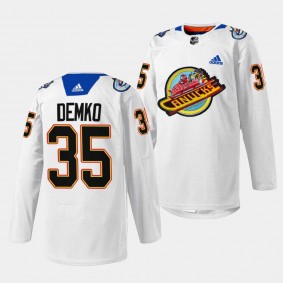 Christmas Night Thatcher Demko Vancouver Canucks White #35 Pre-game Sweater Jersey 2023