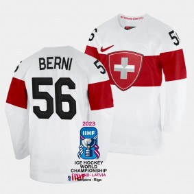 Switzerland 2023 IIHF World Championship Tim Berni #56 White Jersey Home