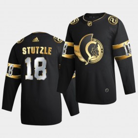 Ottawa Senators Tim Stutzle 2020-21 Golden Edition Limited Authentic Black Jersey