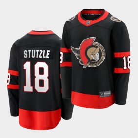 Tim Stutzle Ottawa Senators 2020 NHL Draft Men Black 2021 Home Premier Jersey