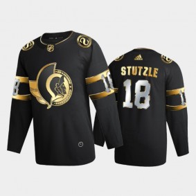 Ottawa Senators Tim Stutzle #18 2020-21 Authentic Golden Black Limited Edition Jersey