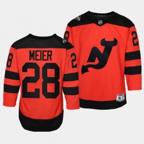 New Jersey Devils #28 Timo Meier 2024 NHL Stadium Series Premier Player Red Youth Jersey