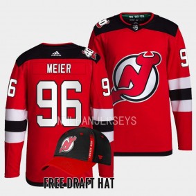 Timo Meier #96 New Jersey Devils 2023 Authentic Pro Red Jersey Home