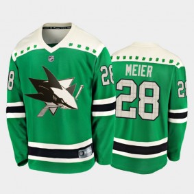 Fanatics Timo Meier #28 Sharks 2020 St. Patrick's Day Replica Player Jersey Green