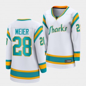 San Jose Sharks 2022 Special Edition 2.0 Timo Meier #28 Women White Jersey Breakaway Player