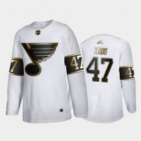 St. Louis Blues Torey Krug #47 Authentic Player Golden Edition White Jersey