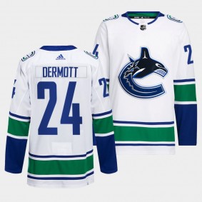 Vancouver Canucks Away Travis Dermott #24 White Jersey Primegreen Authentic Pro