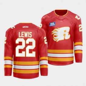Flames X Rush X CGY Wranglers Trevor Lewis Calgary Flames Warmup #22 Red Jersey
