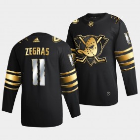 Trevor Zegras Anaheim Ducks Golden Edition #11 Black Authentic Jersey