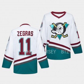 Trevor Zegras Anaheim Ducks #11 Mighty Ducks White Jersey Hockey