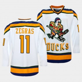 Trevor Zegras Anaheim Ducks The Mighty Ducks White Jersey #11 ice Hockey