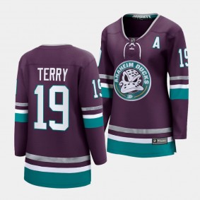 Anaheim Ducks Troy Terry 30th Anniversary Premier Women Purple Jersey Breakaway Player