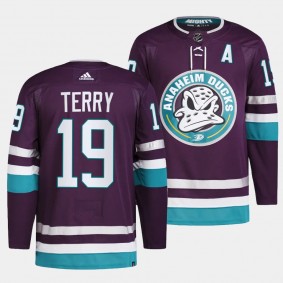 Anaheim Ducks 2023-24 30th Anniversary Troy Terry #19 Purple Primegreen Jersey Men's