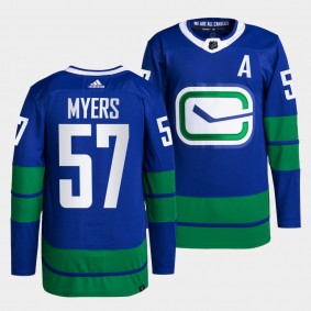 Tyler Myers Canucks Alternate Blue Jersey #57 Primegreen Authentic Pro