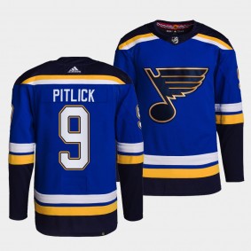 Tyler Pitlick Blues Authentic Primegreen Blue Home Jersey