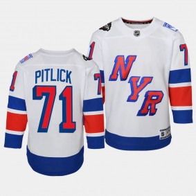 Tyler Pitlick New York Rangers Youth Jersey 2024 NHL Stadium Series White Premier Player Jersey