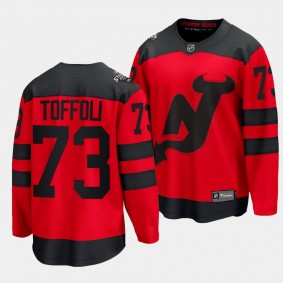Tyler Toffoli New Jersey Devils 2024 NHL Stadium Series Red Jersey #73 Breakaway Player