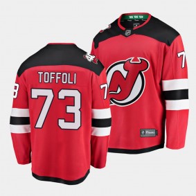 New Jersey Devils Tyler Toffoli Home Red Breakaway Player Jersey Men's