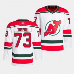 Tyler Toffoli New Jersey Devils Heritage White #73 Primegreen Authentic Pro Jersey Men's