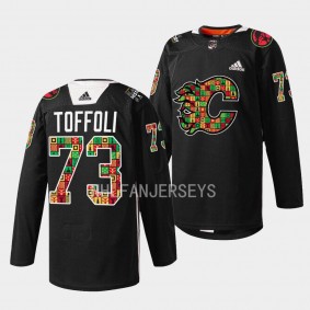 Calgary Flames 2023 Black History Month Tyler Toffoli #73 Black Jersey Jarome Iginla
