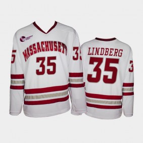 UMass Minutemen Filip Lindberg #35 College Hockey White Alumni Player Jersey