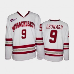 UMass Minutemen John Leonard #9 College Hockey White Alumni Player Jersey