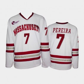 UMass Minutemen Michael Pereira #7 College Hockey White Alumni Player Jersey