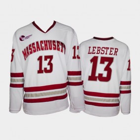 UMass Minutemen Reed Lebster #13 College Hockey White Replica Jersey 2021-22