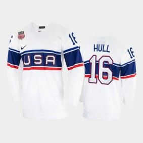 Brett Hull USA Hockey White Silver Medal Jersey 2002 Winter Olympic