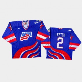 USA Hockey Brian Leetch 1996 World Cup Jersey Blue