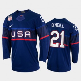 Brian O'Neill USA Hockey Blue Jersey 2022 Winter Olympics
