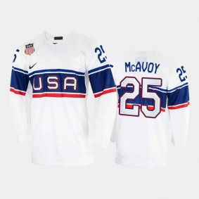 USA Hockey Charlie McAvoy 2022 Beijing Winter Olympic White Home Jersey #25