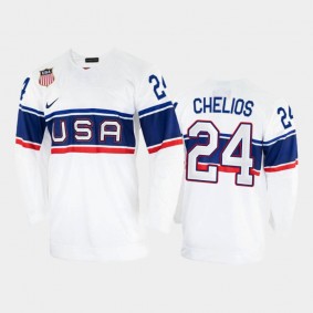Chris Chelios USA Hockey White Silver Medal Jersey 2002 Winter Olympic