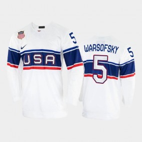 David Warsofsky USA Hockey White Jersey 2022 Winter Olympics