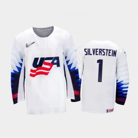 Dylan Silverstein USA Hockey White Home Jersey 2022 IIHF World Junior Championship