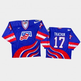 USA Hockey Keith Tkachuk 1996 World Cup Jersey Blue